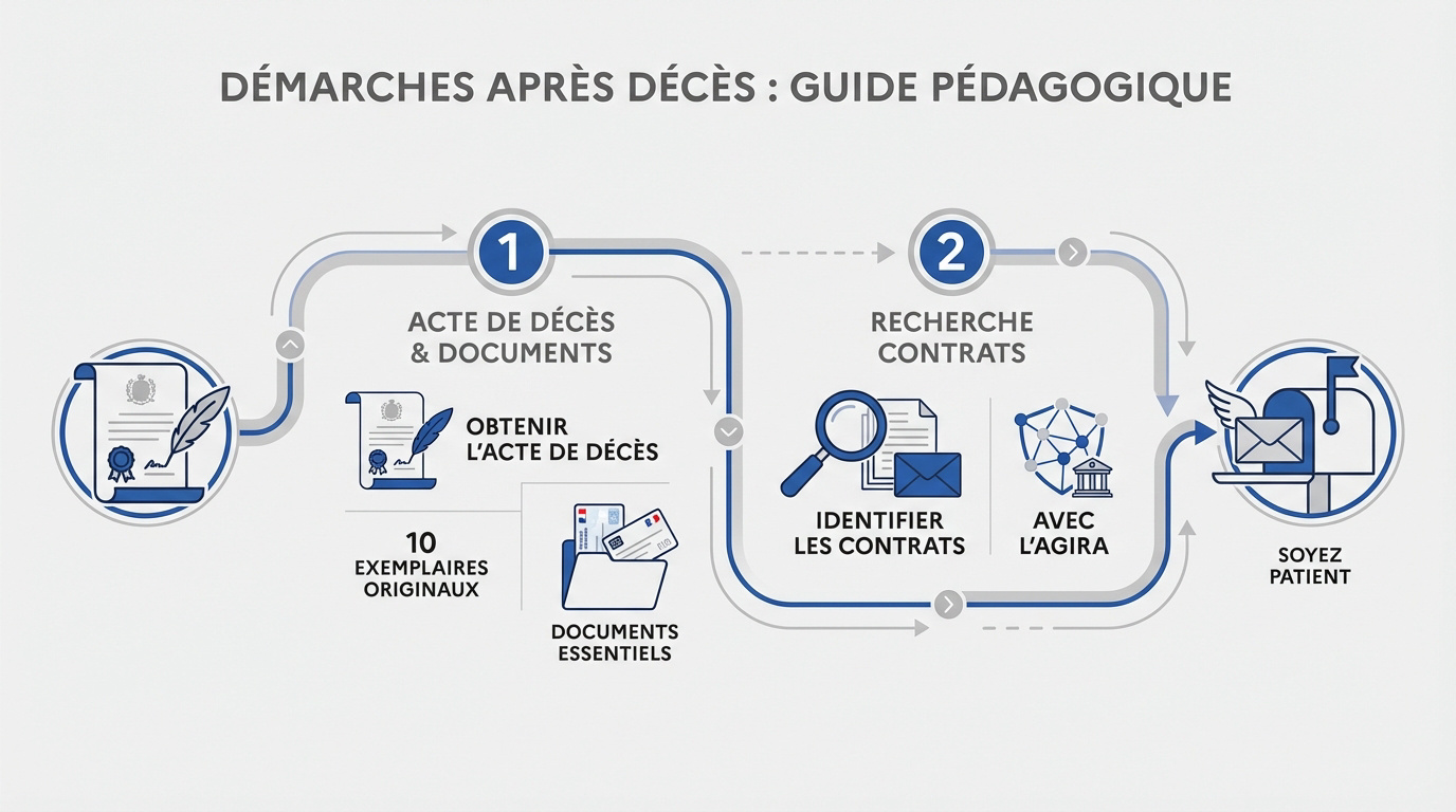 Documents administratifs et dossier pour les démarches d'assurance décès