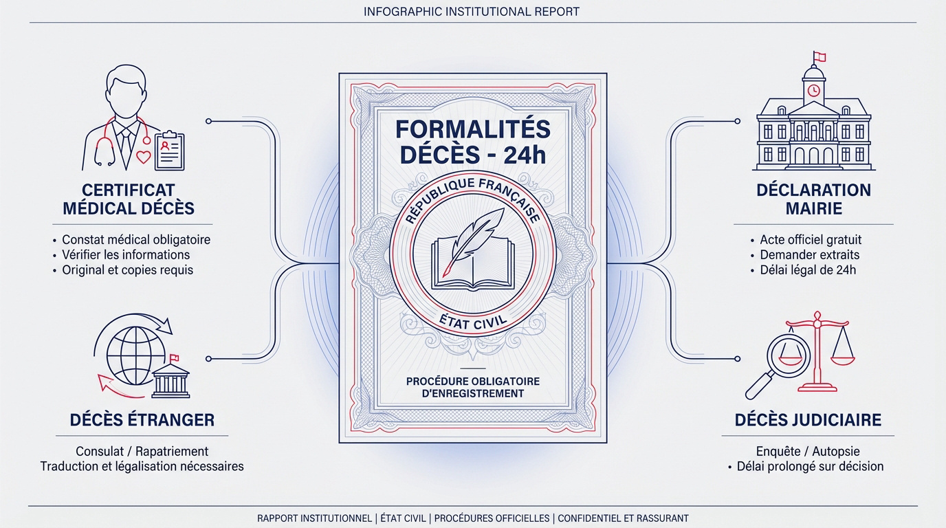 Liste des documents nécessaires pour la déclaration de décès en mairie sous 24 heures