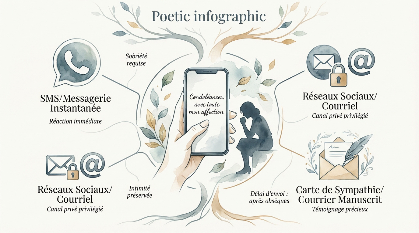 Infographie pour envoyer des condoléances à un cousin