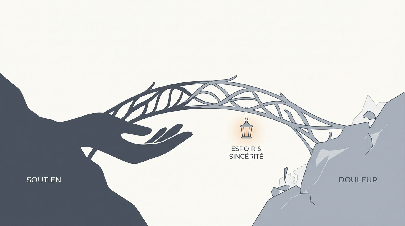 Un pont symbolisant le soutien et l'amitié dans le deuil