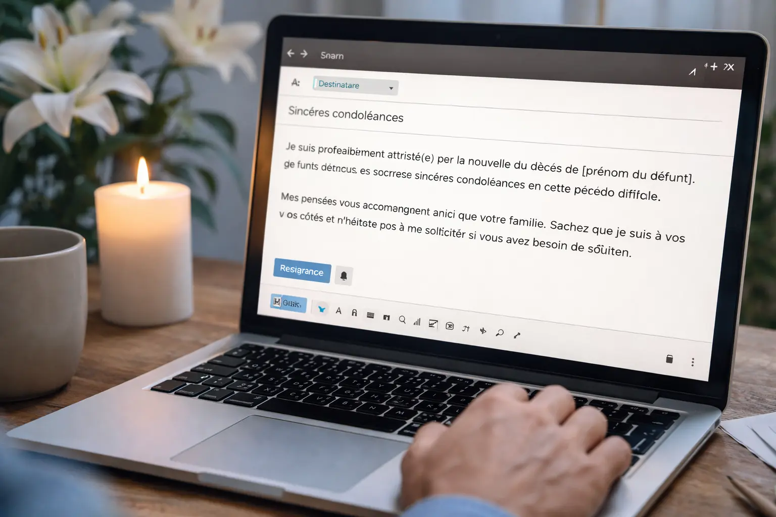 comment présenter condoléances par mail